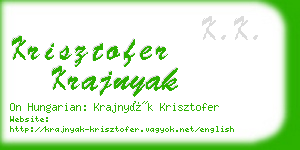 krisztofer krajnyak business card